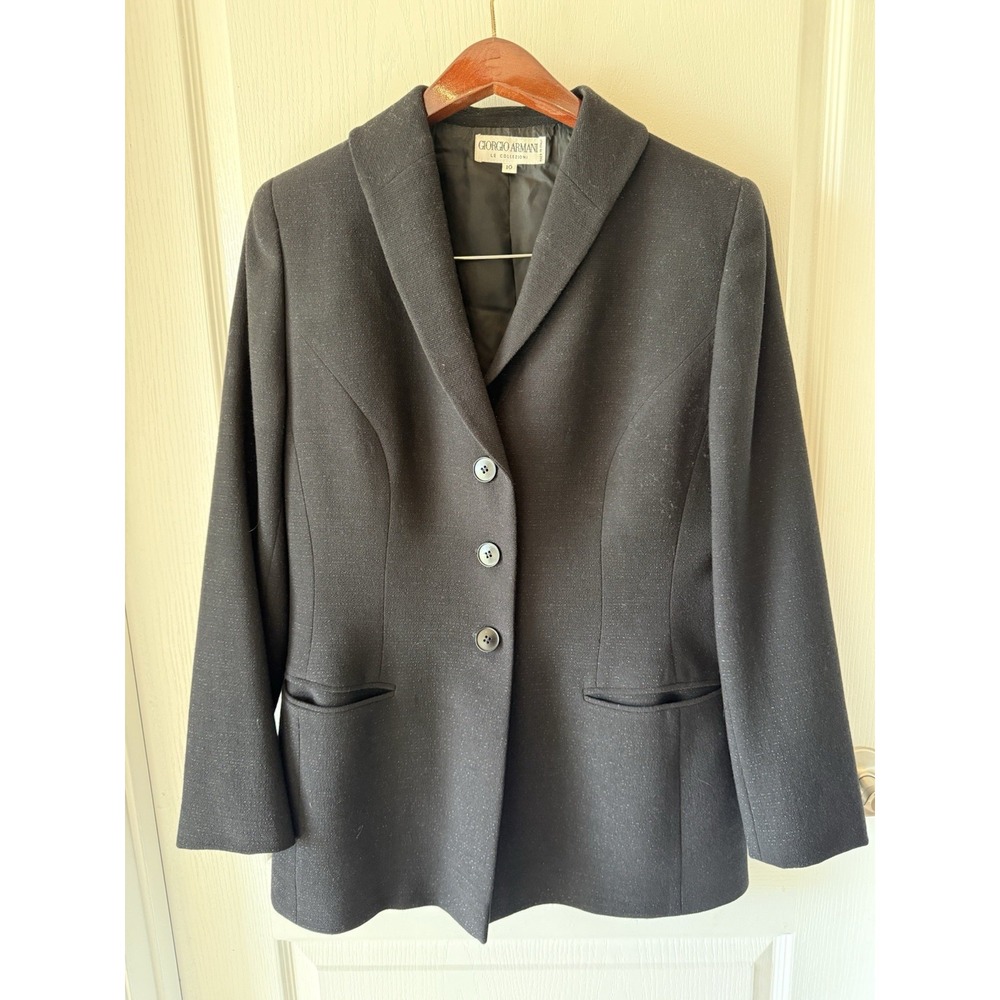 Giorgio Armani Le Collezioni Women's Thin Black Jacket Blazer Sz 10